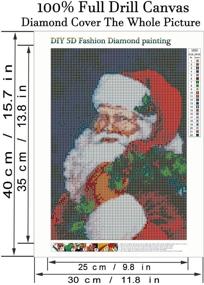 img 3 attached to 5D Christmas Diamond Painting Kits: Full Drill Santa Claus Diamond Art for Adults and Kids - Rhinestone Cross Stitch Craft, Home Wall Decor - AIRDEA 30x40 cm