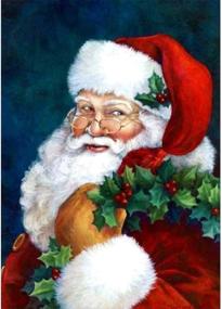 img 4 attached to 5D Christmas Diamond Painting Kits: Full Drill Santa Claus Diamond Art for Adults and Kids - Rhinestone Cross Stitch Craft, Home Wall Decor - AIRDEA 30x40 cm