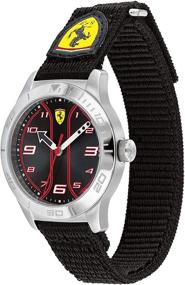 img 3 attached to ⌚ Ferrari Boys Stainless Steel Watch with Black Velcro Fabric Strap, Model 0810022, Quartz Movement