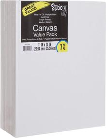 img 4 attached to 🎨 Darice Studio 71 7-Piece Stretched Canvas Value Pack - 11x14 inch, Pack of 7, White