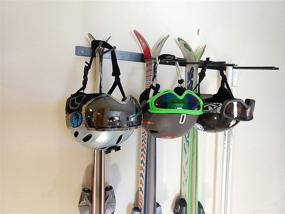 img 2 attached to 🧊 Versatile Wall-Mounted Ski and Utility Rack: Store 4 Pairs of Skis, Garden & Lawn Tools, and More!