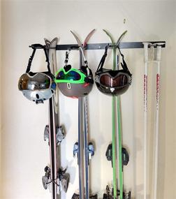 img 3 attached to 🧊 Versatile Wall-Mounted Ski and Utility Rack: Store 4 Pairs of Skis, Garden & Lawn Tools, and More!