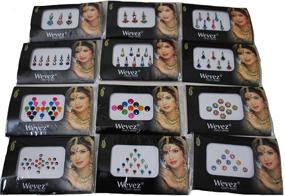 img 1 attached to 12-Pack Indian Art Bollywood Reusable Bindi Self-Adhesive Body Stickers/Tattoos