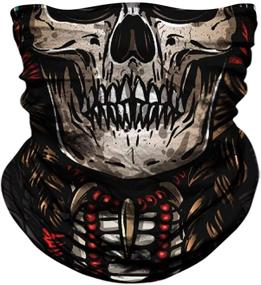 img 4 attached to 🧣 Versatile Skull Face Mask Bandanas: Shield against Dust, Sun, Wind - Neck Gaiter, Magic Scarf, Headwear, Headband