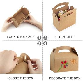 img 1 attached to 🎁 ValBox Treat Boxes 30 Pack - Brown Kraft Paper Gable Gift Boxes for Kids' Birthday Party, Wedding, Baby Shower