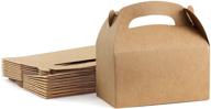 🎁 valbox treat boxes 30 pack - brown kraft paper gable gift boxes for kids' birthday party, wedding, baby shower logo