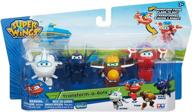 👾 super wings mini action figures - 2-inch transform-a-bot 4-pack, flip, todd, agent chase, astra airplane toys - perfect preschool toy plane set for 3-5 year old boys and girls - ideal kids birthday gift logo