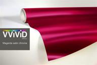 vvivid pink magenta satin chrome vinyl wrap film roll: diy easy to use & air-release adhesive (1ft x 5ft) logo