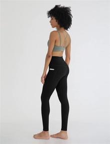 img 3 attached to ODODOS Leggings Workout Athletic Embossed Sports & Fitness and Team Sports