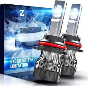 img 4 attached to 🔆 Nordlichter Mini Size 9007 HB5 LED Bulb, 10000LM 30mm Heatsink Base All-in-One Conversion Kit, 6500K Cool White Halogen Replacement - Easy Install, Pack of 2