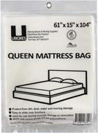 защитный эластичный матрасный чехол uboxes для queen-размера: 61x15x104 дюйма, толщина 2 мил, прозрачный пластик логотип