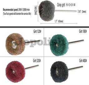 img 3 attached to 💪 50PCS Non-woven Abrasive Buffing Polishing Wheel Set For Rotary Tools - Scouring Pad Brush Polishing Kit, Grit 800 Rust Removal and Deburring on Metal Surface, with 3mm Mandrel Included