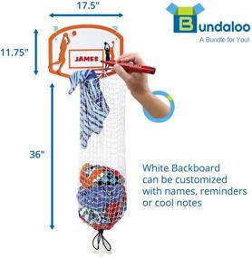 img 3 attached to 🏀 Bundaloo Basketball Laundry Hamper - Over The Door 2 In 1 Hanging Basketball Hoop/Laundry Hamper for Boys & Girls Room Decor - Fun Gift