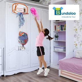 img 1 attached to 🏀 Bundaloo Basketball Laundry Hamper - Over The Door 2 In 1 Hanging Basketball Hoop/Laundry Hamper for Boys & Girls Room Decor - Fun Gift