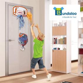 img 2 attached to 🏀 Bundaloo Basketball Laundry Hamper - Over The Door 2 In 1 Hanging Basketball Hoop/Laundry Hamper for Boys & Girls Room Decor - Fun Gift