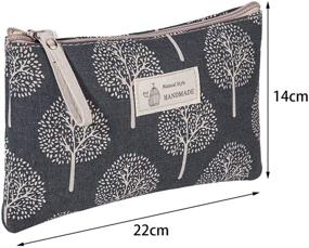 img 2 attached to 🎒 Set of 2 Canvas Cosmetic Bags: Versatile Travel Makeup Pouches with Zipper for Women and Girls - Perfect Toiletry Bags for Travel