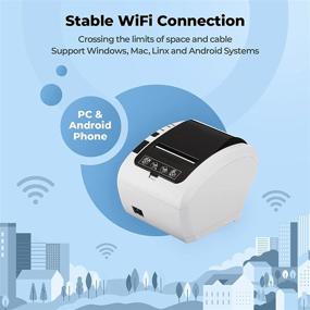 img 1 attached to 🖨️ MUNBYN P047: Wireless WiFi Receipt Printer with USB Serial Ethernet Ports, 80mm POS Printer, Windows Driver ESC/POS