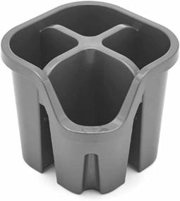 img 1 attached to Addis Eco 100% Recycled Plastic Cutlery Utensil Drainer Tray Caddy with 4 Compartments, Light Grey - Single Piece