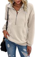 👚 prettygarden women's casual loose pullover tops with lapel zipper and drawstring - long sleeve sweatshirt logo