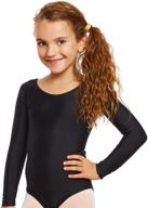 medium sleeve leveret girls leotard for active girls' clothing logo