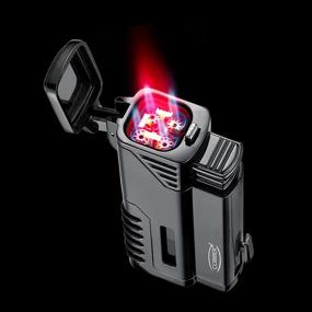 img 1 attached to 🔥 Cobber Torch Lighter: Quad 4 Jet Red Flame Refillable Butane Lighter with Punch - Powerful and Reliable Fire Starter!