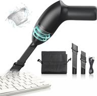 🧹 easyob keyboard cleaner - handheld cordless mini vacuum for desk, rechargeable with led light - ideal for cleaning hairs, crumbs, desktop, piano, car interior & sewing machine logo