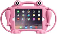 kids case for ipad mini 1 2 3 4 5 - chin fai [eye popping frog] shockproof silicone handle stand protective cover for apple 5th generation ipad mini 2019 and ipad mini with retina display (pink) logo