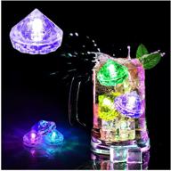 💎 hongtang light up ice cubes – 12 pack flashing led ice cubes for christmas, bathtubs, vases, weddings, ponds, club bar, champagne towers, party holiday decorations – diamond edition логотип