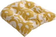 🪑 pillow perfect azzure chair cushion, marigold, gold/cream, 19x19x5 inches logo