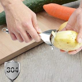 img 1 attached to BYUEE Stainless Steel Y Peeler for Vegetable &amp; Fruit - Premium Potato Peelers