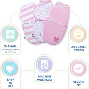 img 3 attached to 🐑 Delta Children Little Lambs Adjustable Swaddle Wrap - 100% Cotton - Size Extra Small - 3-Pack, Pink - Ideal for Newborns 0-3 Months/4-7 lbs.