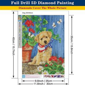 img 3 attached to 🎨 Наборы для творчества 5D Diamond Painting для взрослых и детей - полное округлое сверление, крестик с собакой, кристальные стразы, вышивка картин для украшения дома.