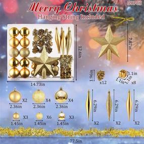 img 3 attached to 🎄 ILLUMINEW Set of 50 Shatterproof Gold Christmas Ball Ornaments - Xmas Seasonal Decorative Baubles Pendants for Tree, Party, Holiday Indoor Decoration