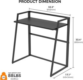 img 2 attached to 🖥️ Eureka Ergonomic 33" Folding Desk Table for Small Spaces – No Assembly, Black - Ideal Home Office Collapsible Study Writing PC Laptop Small Computer Desk