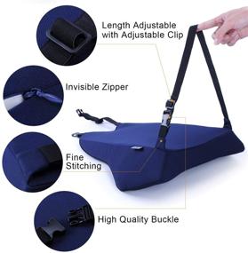 img 1 attached to 🚗 Dreamer Car Thick Back Support Lumbar Support and Car Neck Pillow Kit for Driving Fatigue Relief, Blue - Memory Foam Ergonomic Cushion for Neck & Back Comfort