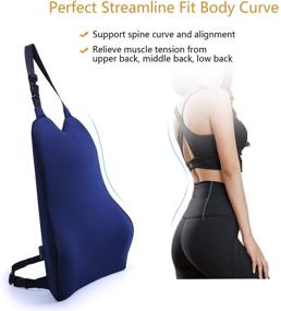 img 2 attached to 🚗 Dreamer Car Thick Back Support Lumbar Support and Car Neck Pillow Kit for Driving Fatigue Relief, Blue - Memory Foam Ergonomic Cushion for Neck & Back Comfort