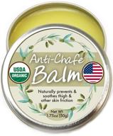 usda certified organic anti-chafe balm - natural chafing salve for women and men, prevents blisters and skin irritation - moisturizing, healing, and skin protection cream, made in the usa logo