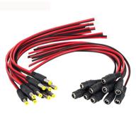 🔌 10 pairs of vonvoff dc power pigtail cable, 12v 5a barrel jack connector for cctv security camera and lighting power adapter - male and female dc connector plug, 18awg logo