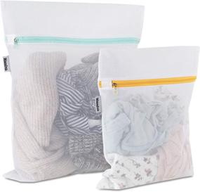 img 4 attached to 🧺 Mamlyn Mesh Laundry Bag Set: Delicate Clothes Wash Bags for Underwear and Lingerie, Including Makeup Organizer (1 Medium, 1 Small)