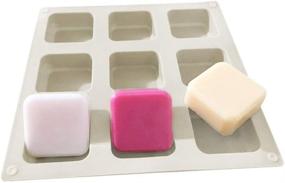 img 3 attached to 🧼 Hedume 3 Pack Silicone Soap Molds: DIY Handmade 9 Cavities Square Mold for Soap Making, Pudding, Muffin, Loaf, Brownie, Cornbread