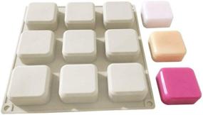 img 2 attached to 🧼 Hedume 3 Pack Silicone Soap Molds: DIY Handmade 9 Cavities Square Mold for Soap Making, Pudding, Muffin, Loaf, Brownie, Cornbread