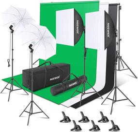 img 4 attached to 📸 Neewer [Enhanced Version] Photography Backdrop Lighting Kit: 2.6Mx3M/8.5ftx10ft Background Support System 800W 5500K Umbrellas Softbox Continuous Lighting for Portrait and Video Shoot Photography