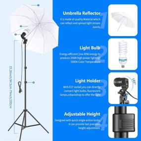 img 3 attached to 📸 Neewer [Enhanced Version] Photography Backdrop Lighting Kit: 2.6Mx3M/8.5ftx10ft Background Support System 800W 5500K Umbrellas Softbox Continuous Lighting for Portrait and Video Shoot Photography