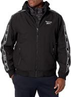 🧥 premium reebok climb jacket: woven charcoal men's clothing for active lifestyles logo