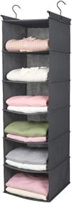 img 4 attached to 👕 6 Tier Hanging Closet Organizer- MAX Houser, Cloth Shelf with 2 Sturdy Hooks for Storage, Foldable Design (Grey)