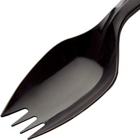 img 4 attached to 🍴 BPA-Free Black Disposable Sporks 100 Pk: Recyclable, Eco-Friendly 2-in-1 Utensils for Large Meals. Kid-Safe & Long-Lasting – Perfect for School Lunch, Picnics, Restaurant and Party Supply! (100)