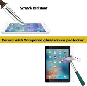 img 3 attached to 📱 TopEsct iPad Air 2 Case for Kids - Shockproof Silicone Handle Stand Case with Tempered Glass Screen Protector - Compatible with iPad Air 1/2, 9.7-inch iPads (2017/2018 Version), and iPad Pro 9.7 (Green)