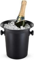 premium true black ice bucket with handles - 8.75 x 8.25 inches, 3 liter beverage tub, wine & drink bucket - high-quality plastic, elegant design logo