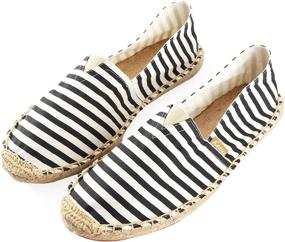 img 4 attached to 👞 Kentti Stripe Espadrilles in Black (Size 8.5) - Stylish Footwear for a Classic Look
