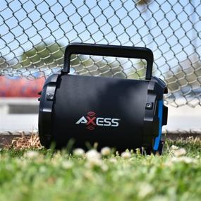 img 1 attached to Axess SPBT1036RD: Portable Indoor/Outdoor Bluetooth Hi-Fi Cylinder Speaker with Subwoofer and Wireless Mic (Red)